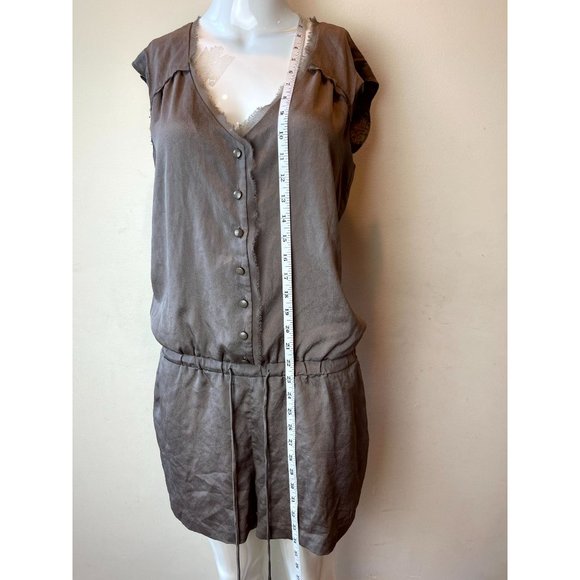 Kensie Women Front Button Romper Jumpsuit Tie Waist #B81848160 Black Size Small - Picture 2 of 7